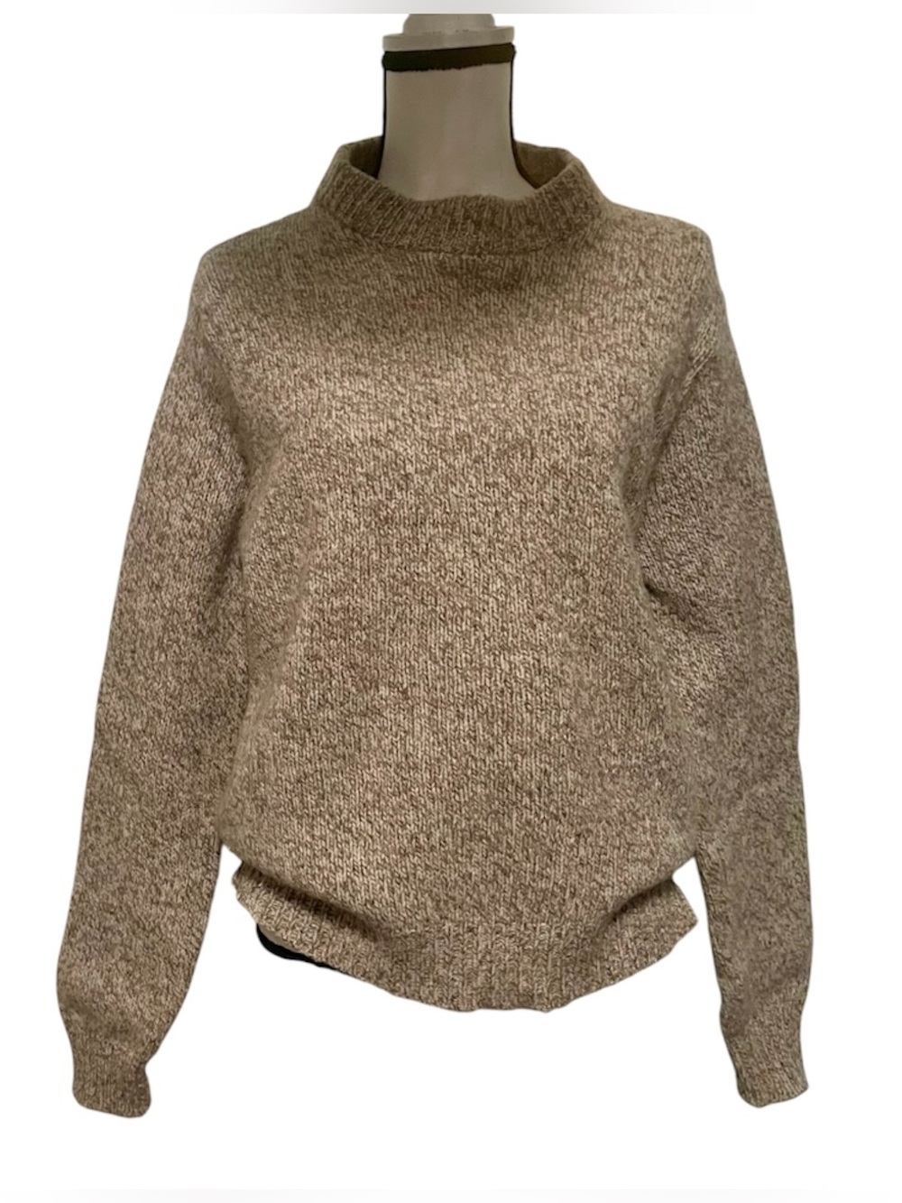 L.L. Bean Women's Marled Tan Crewneck Sweater